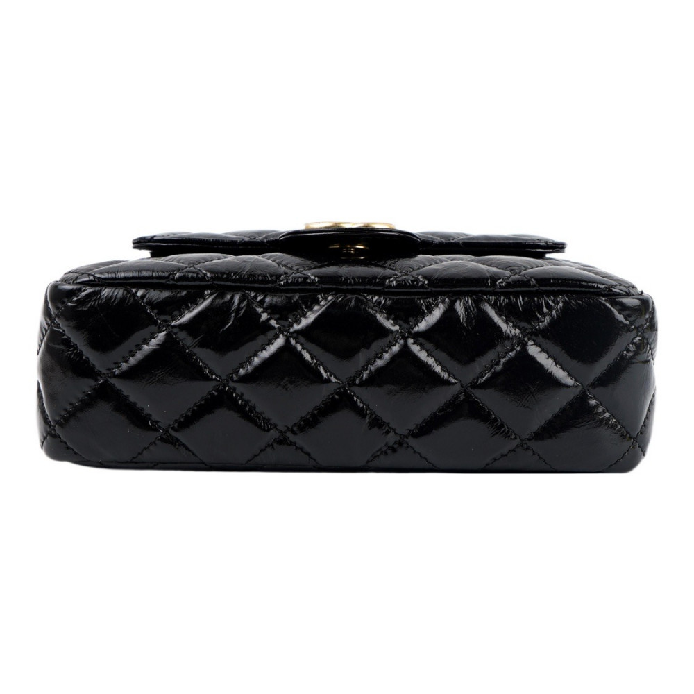Chanel Shiny Crumpled Calfskin Hobo Handbag
