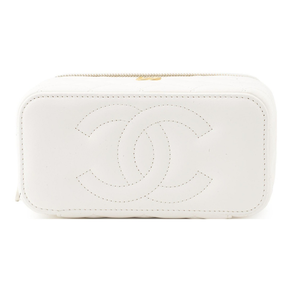 Chanel Vanity Box Clutch With Chain White