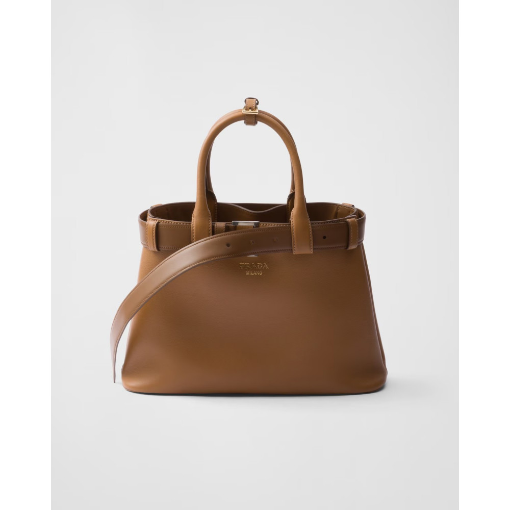 Prada Buckle Small Leather Band Handbag