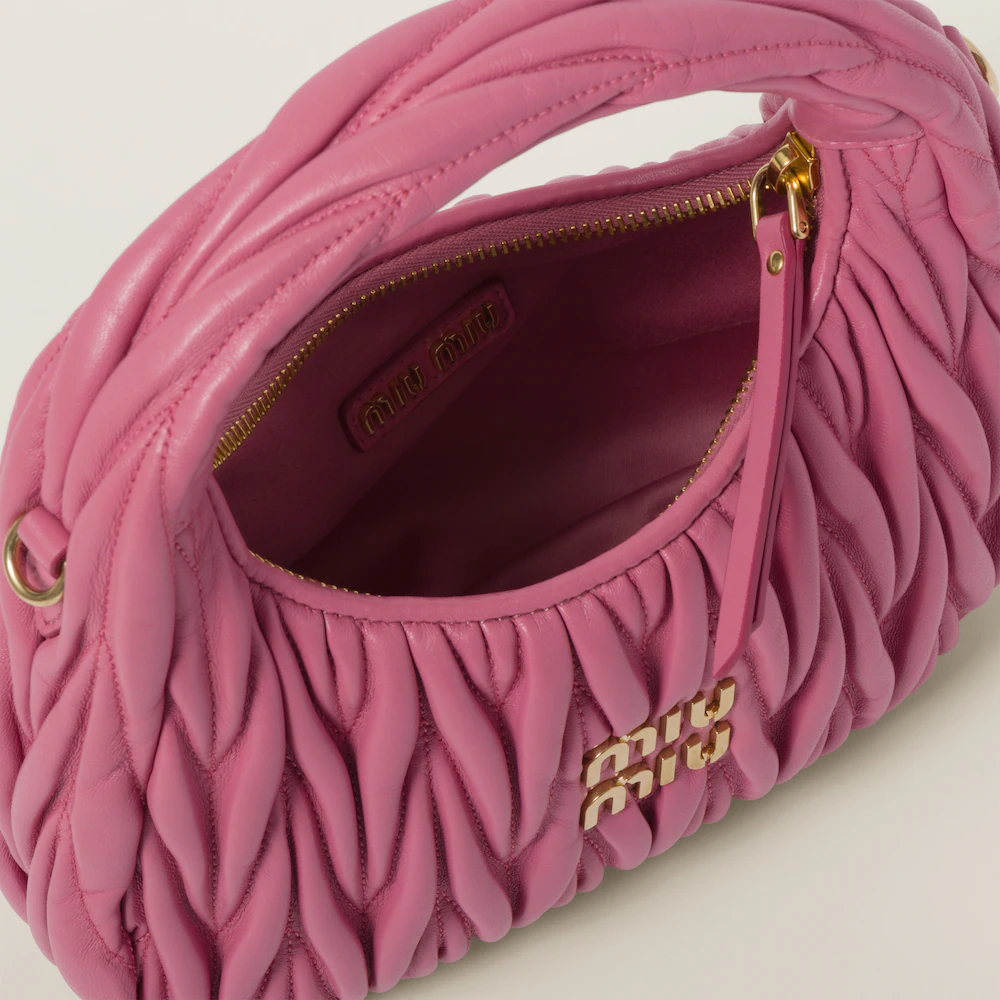 Wander Matelassé Soft Lamb Nappa Small Crescent Moon Bag Peach Blossom Pink Wander Matelassé Soft Lamb Nappa Small Crescent Moon Bag Peach Blossom Pink