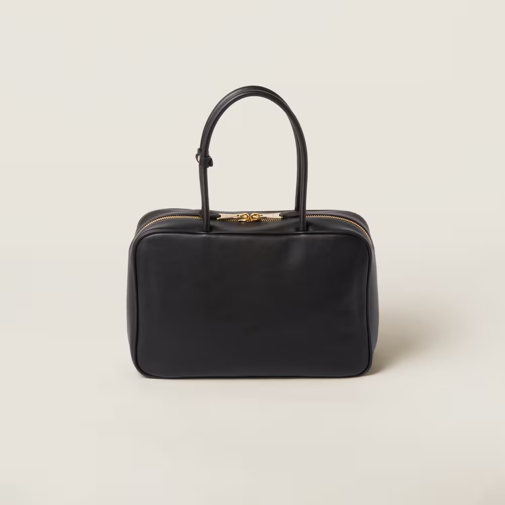 Leather Beau Handbag Black Color