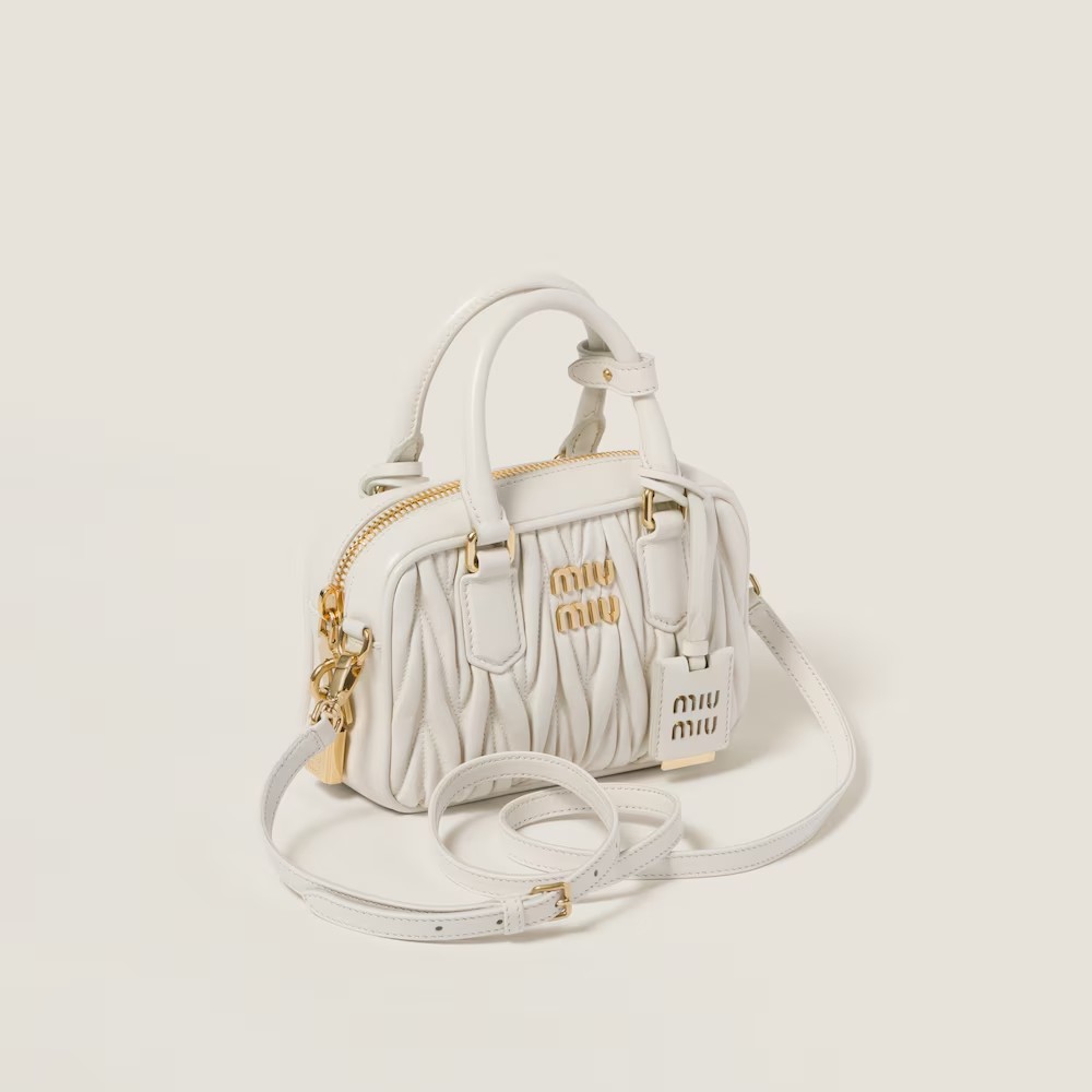 Arcadie Matelassé Soft Lamb Leather Handbag White