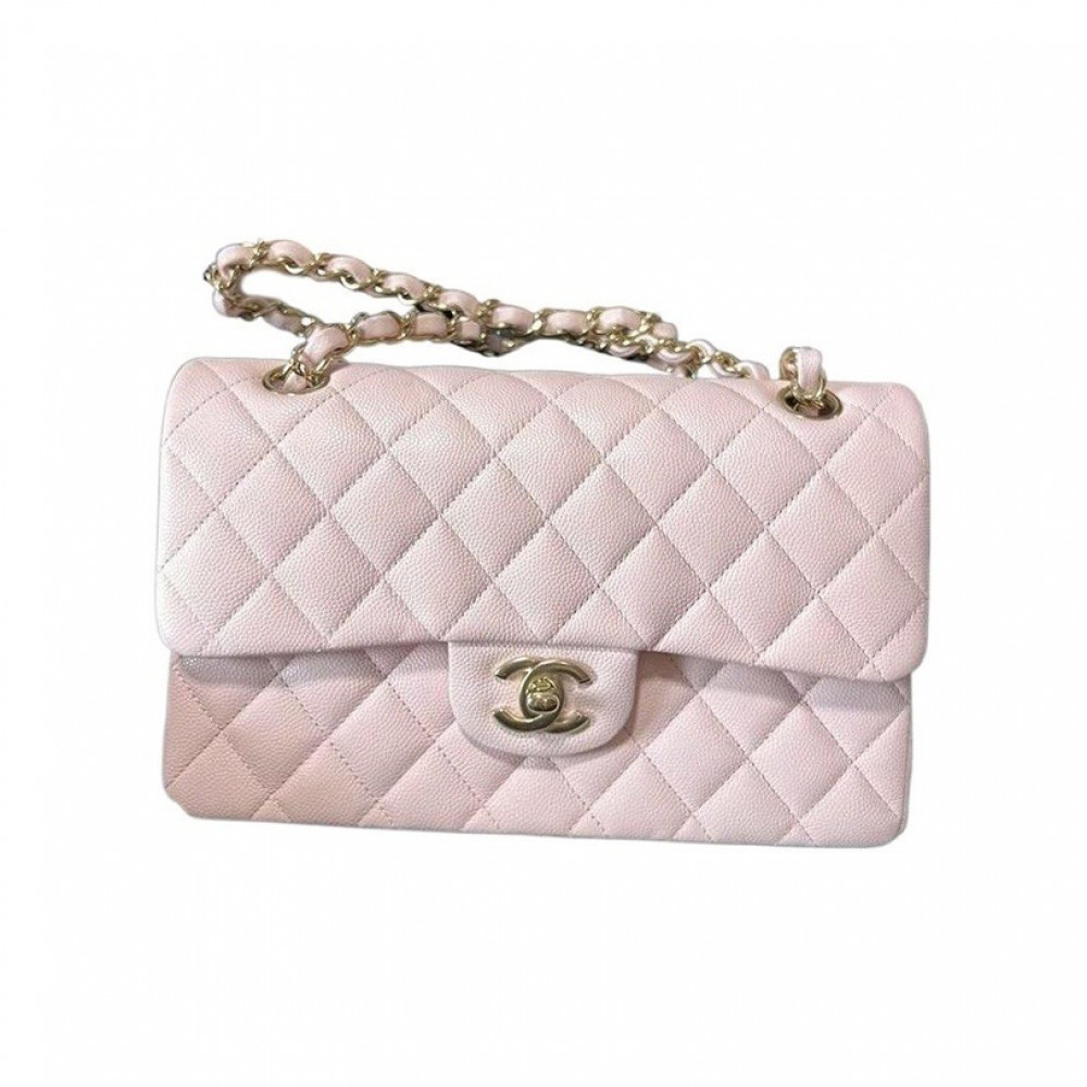 Chanel Grained Calfskin Classic Handbag Pink