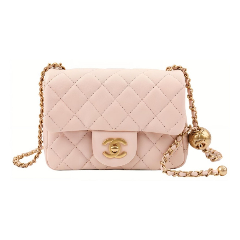 Chanel Flap Bag Gold Ball Pink
