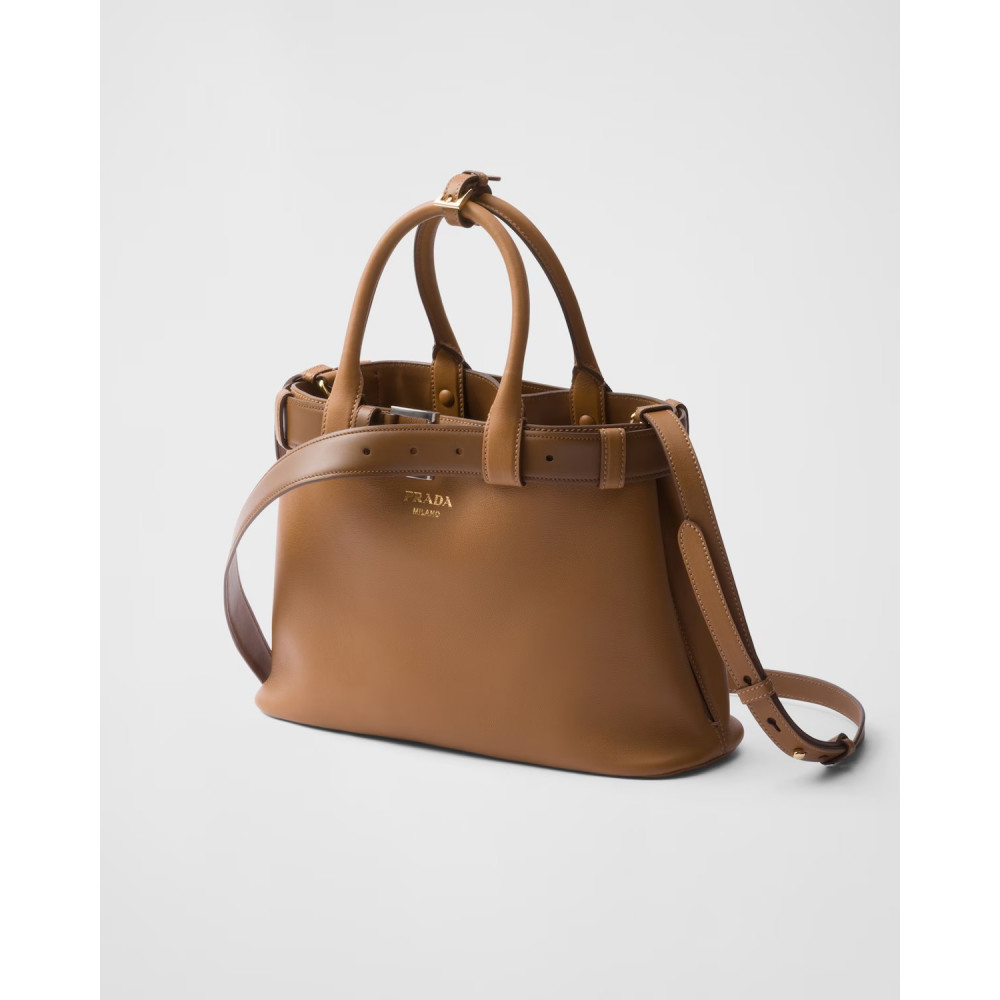 Prada Buckle Small Leather Band Handbag
