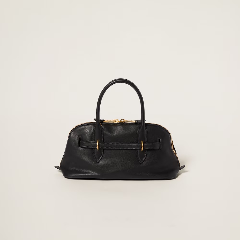 Aventure Nappa Large Leather Handbag Black