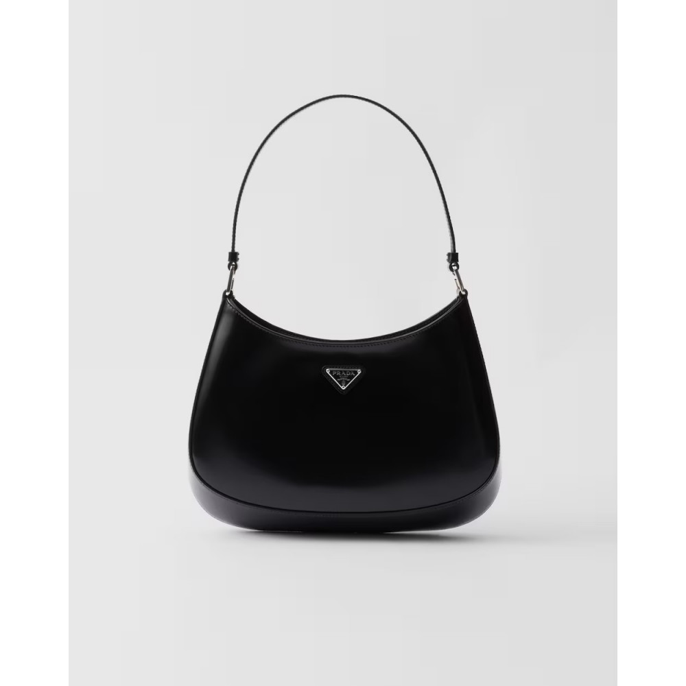 Prada Cleo Glossy Leather Shoulder Bag