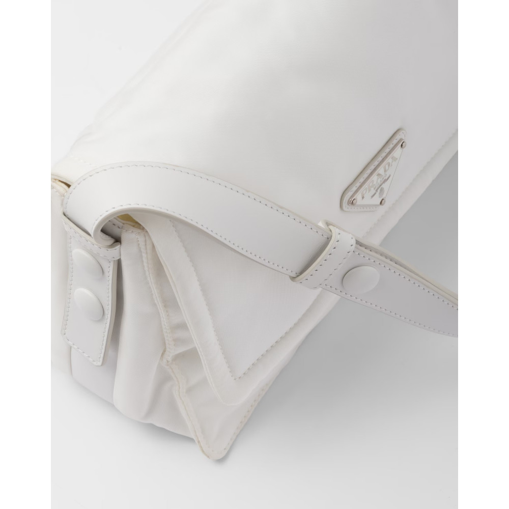 Small-Filled Re-Nylon Shoulder Bag White