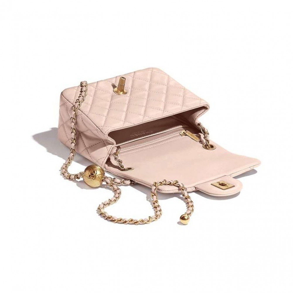 Chanel Flap Bag Gold Ball Pink