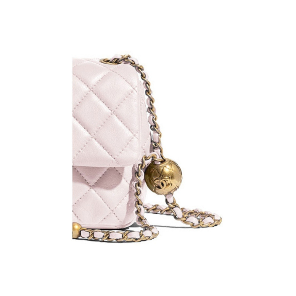 Chanel Classic Flap Bag With Gold Ball Purple