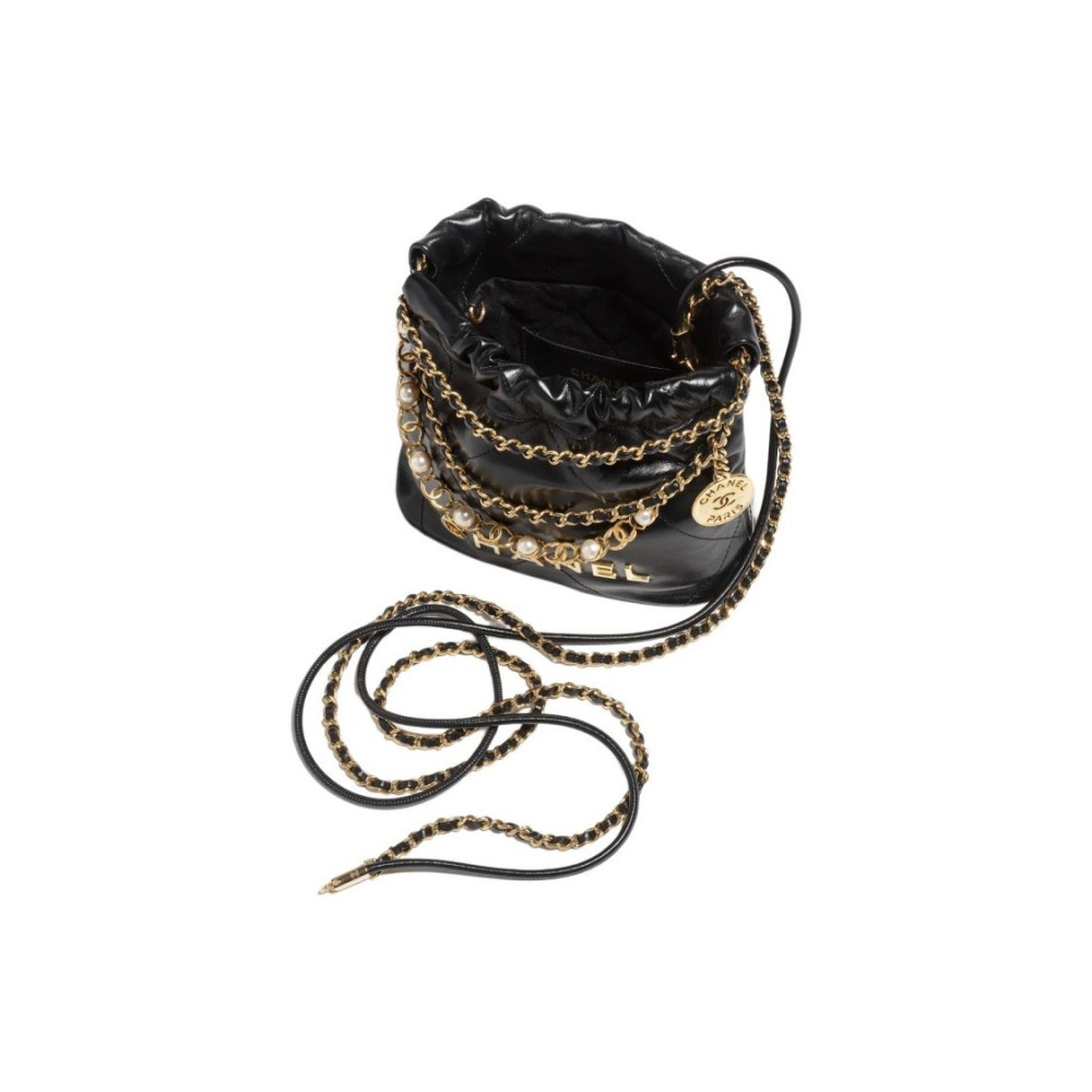 Chanel Mini 22 Handbag With Pearl Chain