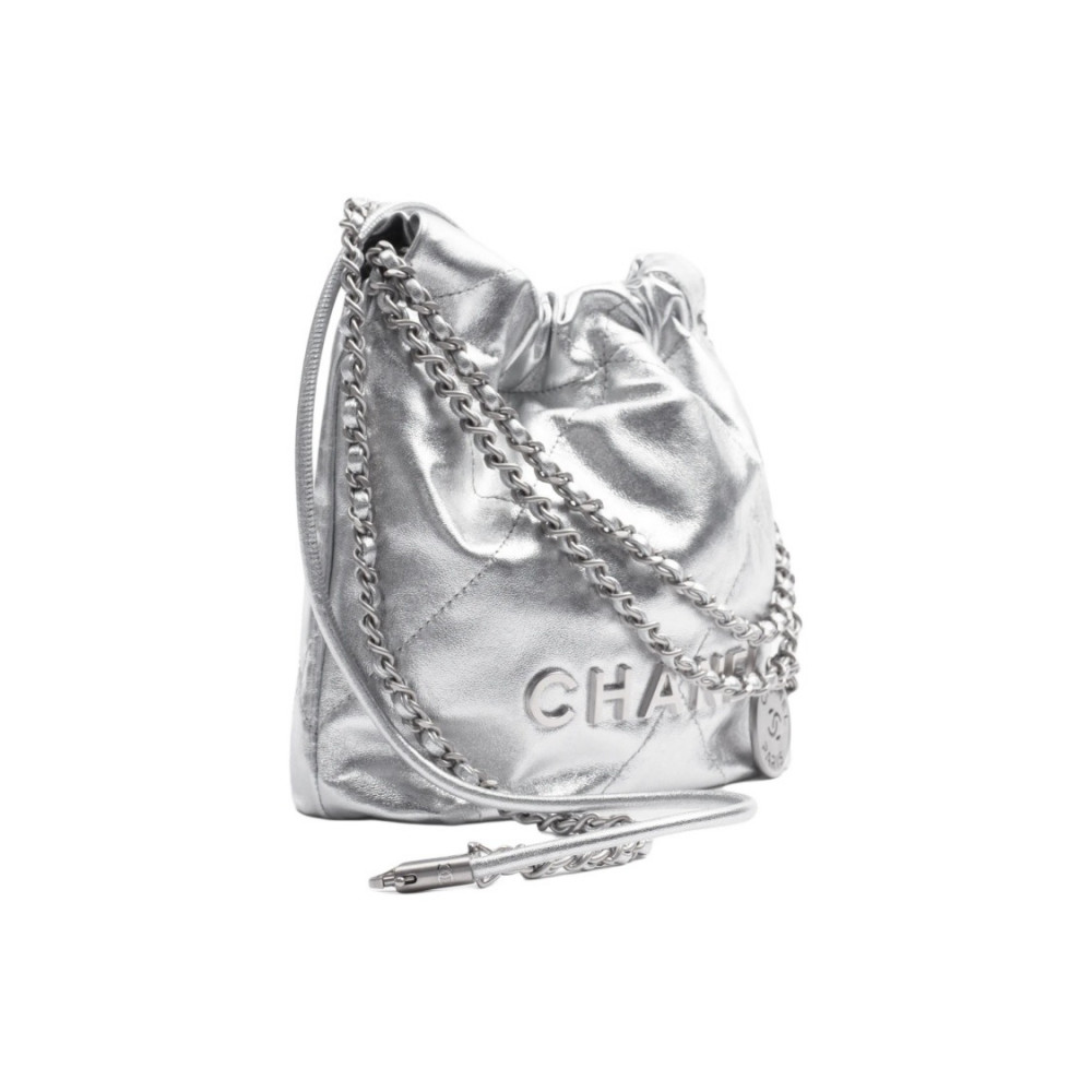 Chanel 22 Mini Handbag Silver