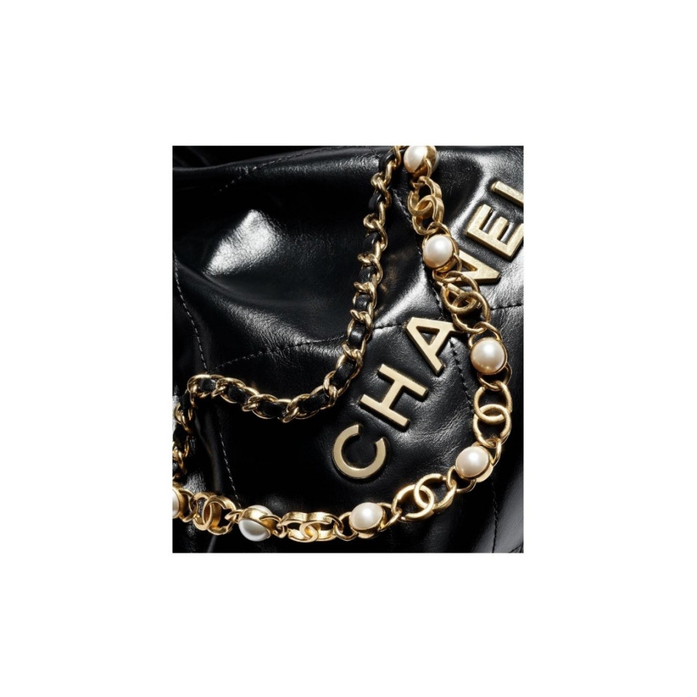 Chanel Mini 22 Handbag With Pearl Chain