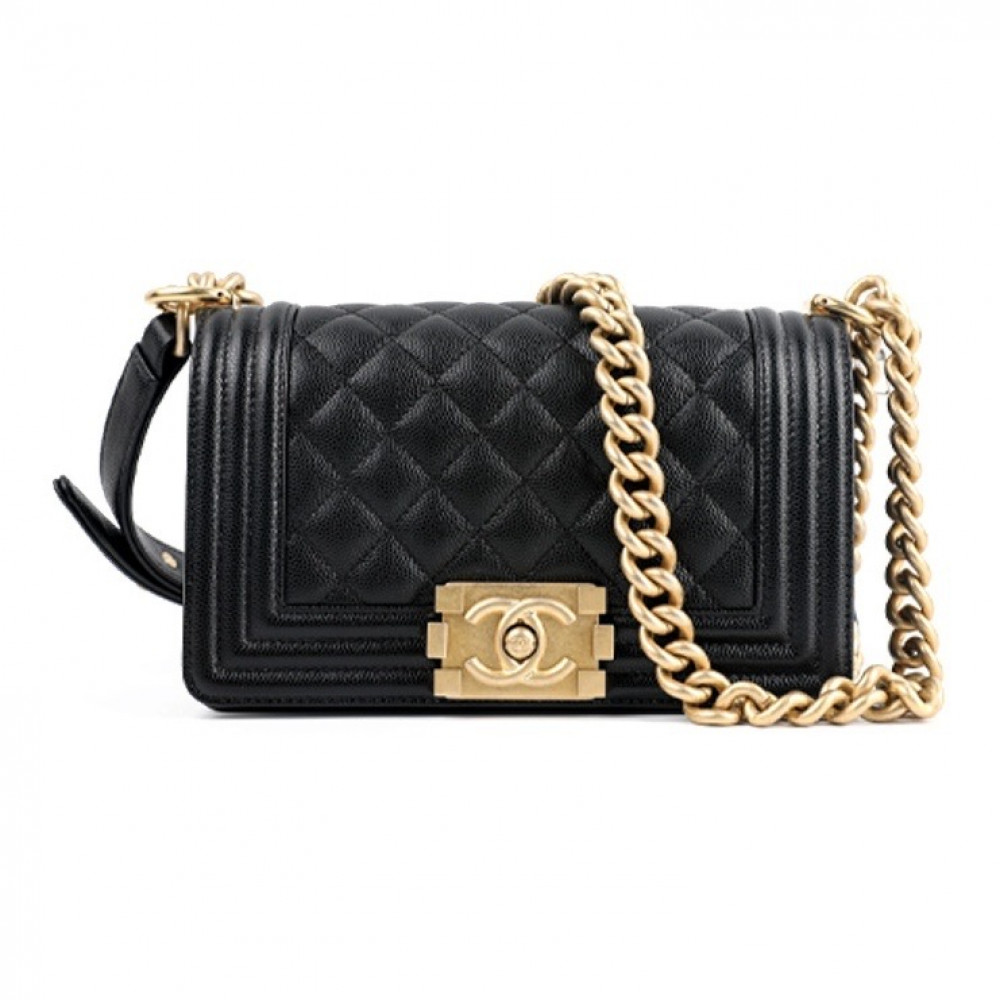 Grained Calfskin Boy Chanel Handbag