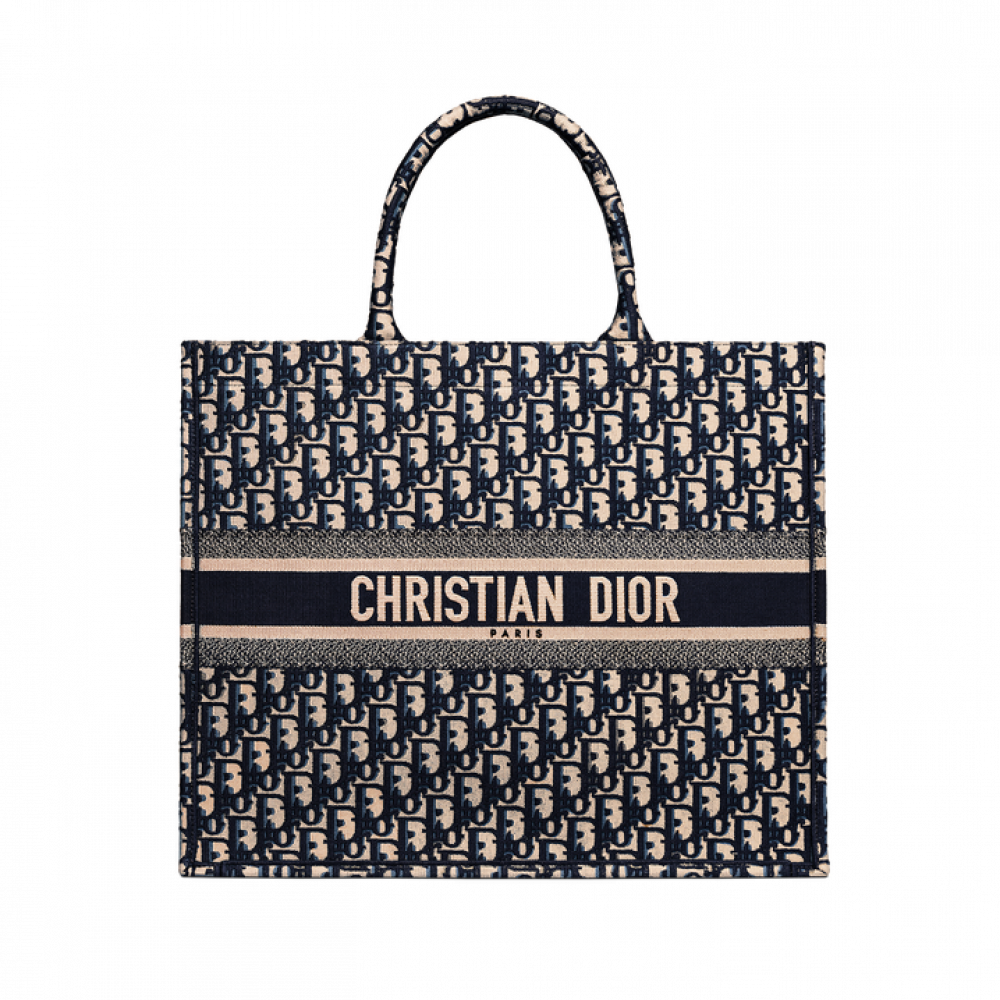 Ecru And Blue Dior Book Tote Ecru And Blue Dior Book Tote