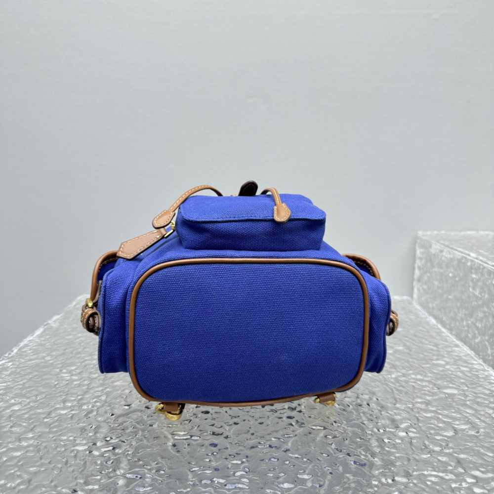 Miumiu Canvas And Leather Backpack