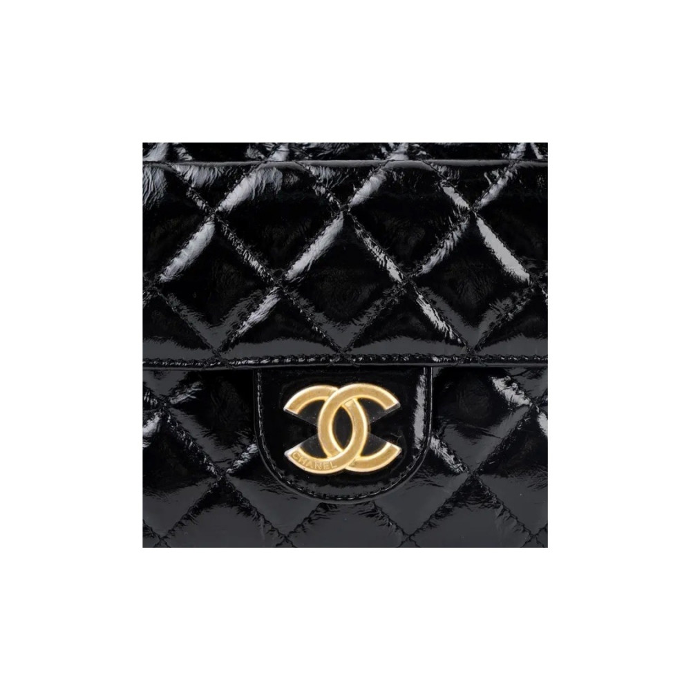 Chanel Shiny Crumpled Calfskin Hobo Handbag