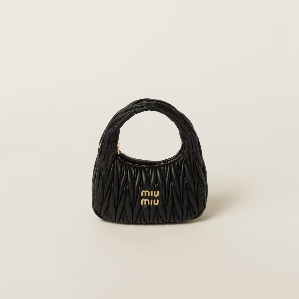 Wander Matelassé Soft Lamb Nappa Small Crescent Moon Bag 