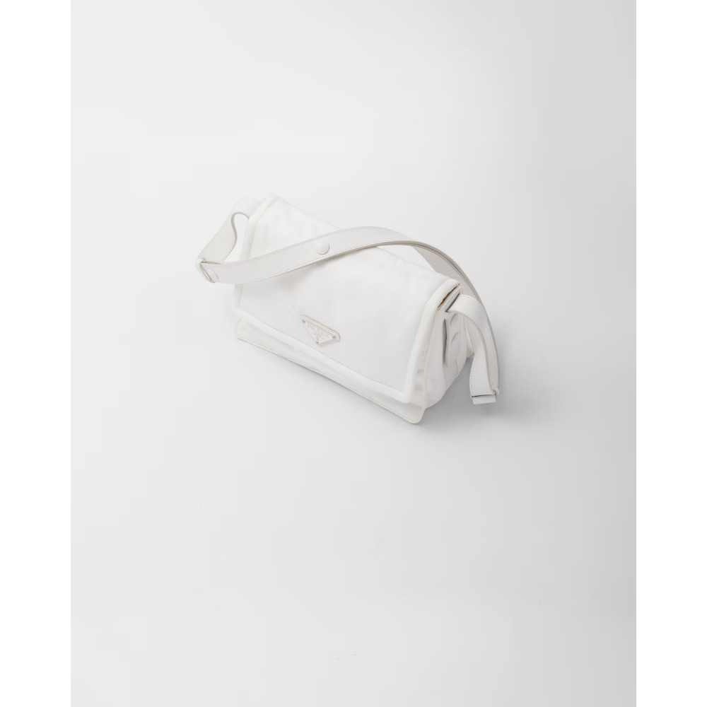 Small-Filled Re-Nylon Shoulder Bag White