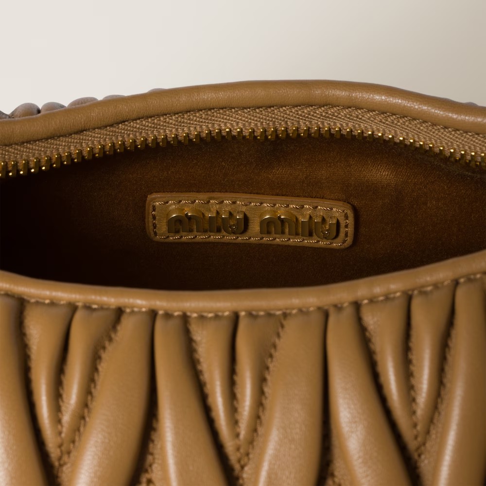 Wander Matelassé Medium Hobo Underarm Bag Caramel Color