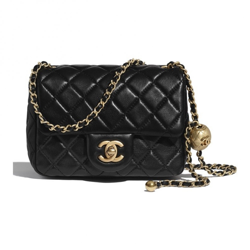 Chanel Lambskin Flap Bag Gold Ball