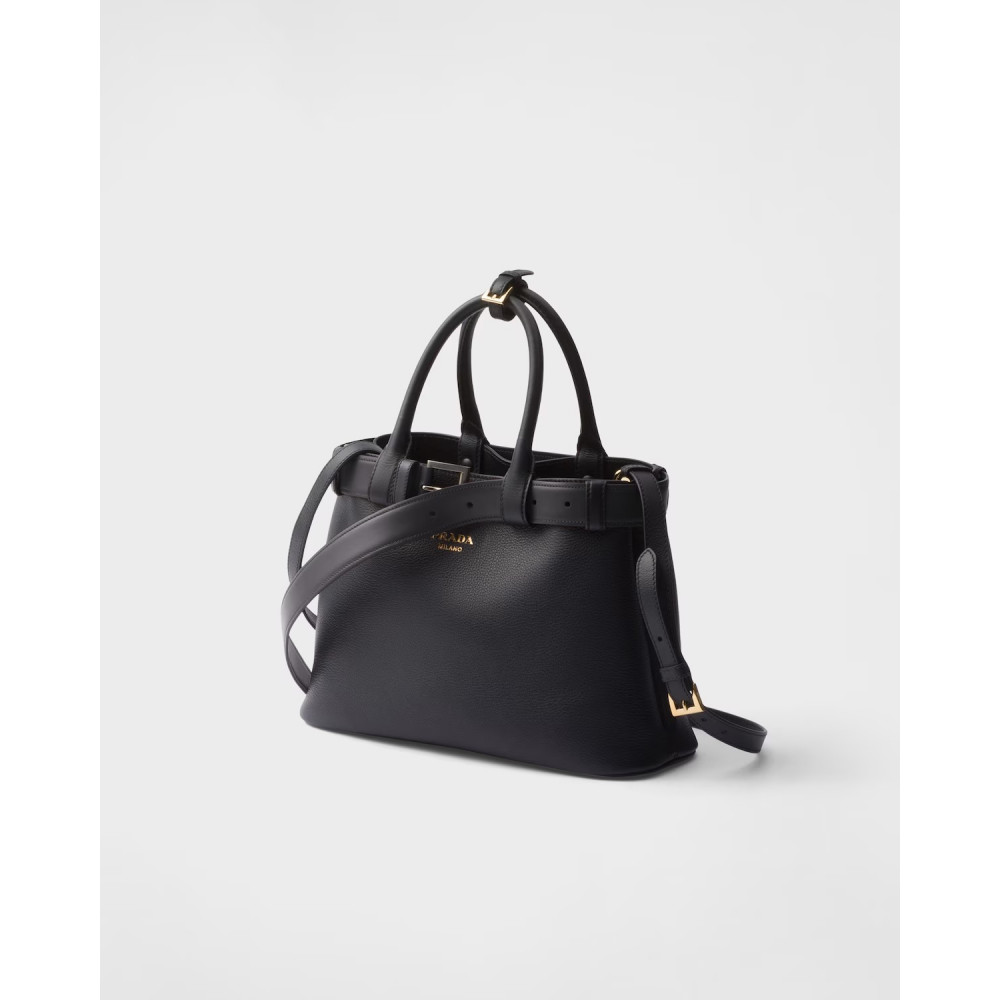 Prada Buckle Small Leather Band Handbag