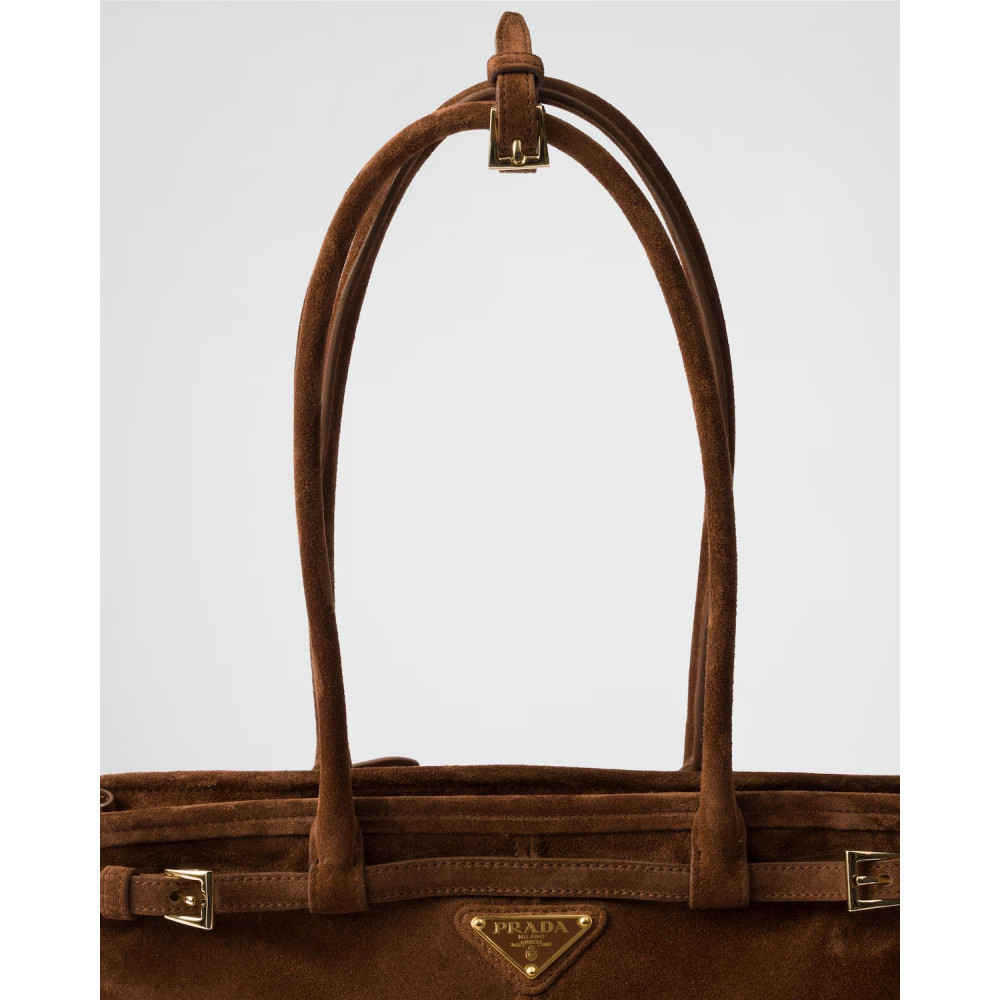Prada Bonnie Medium Suede Leather Handbag