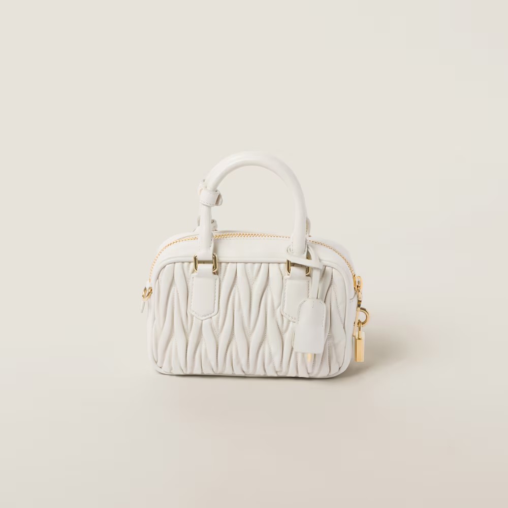 Arcadie Matelassé Soft Lamb Leather Handbag White