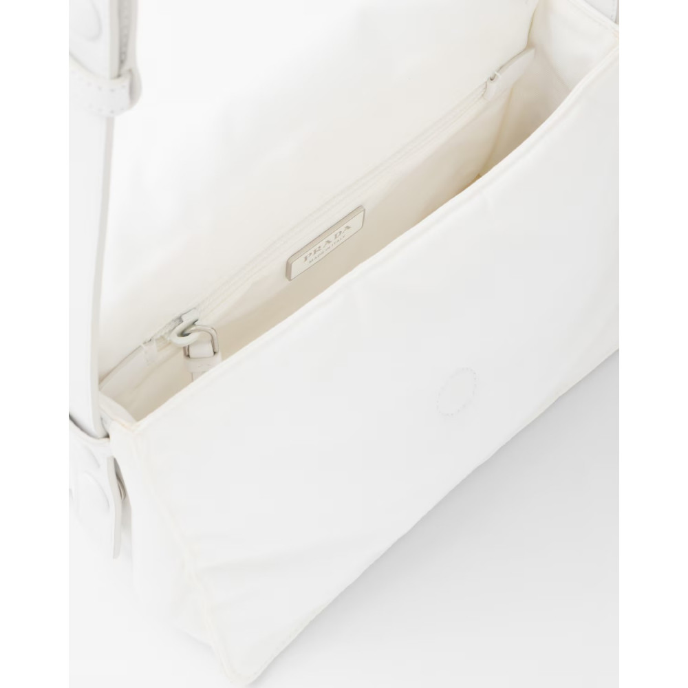 Small-Filled Re-Nylon Shoulder Bag White
