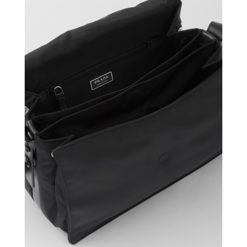 Medium-Sized Padded Re-Nylon Shoulder Bag
