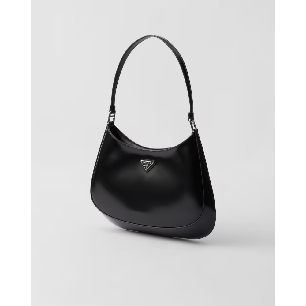 Prada Cleo Glossy Leather Shoulder Bag