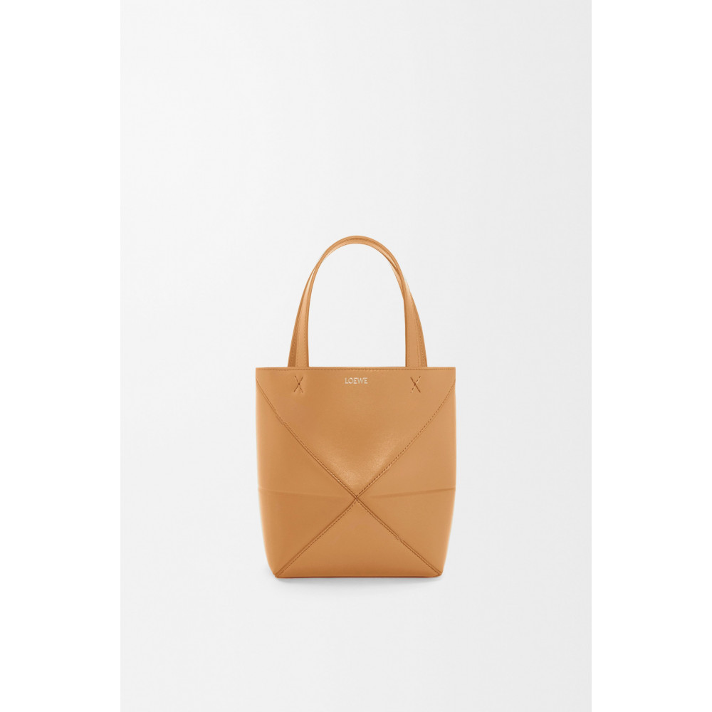 Mini Puzzle Fold Tote In Shiny Calfskin