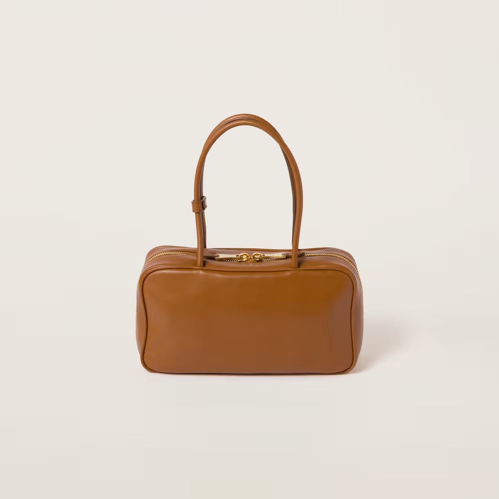 Beau Leather Handbag Cognac Color