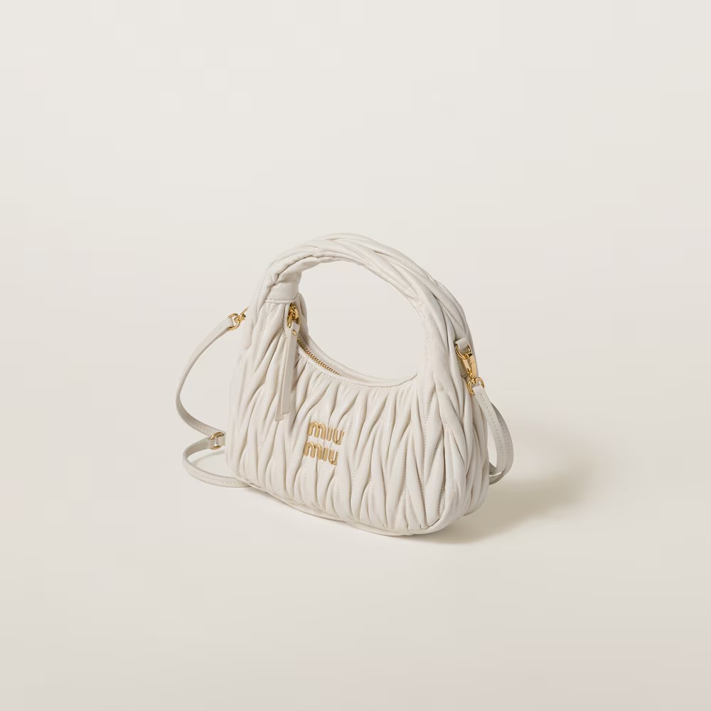 Wander Matelassé Soft Lamb Nappa Small Crescent Moon Bag 
