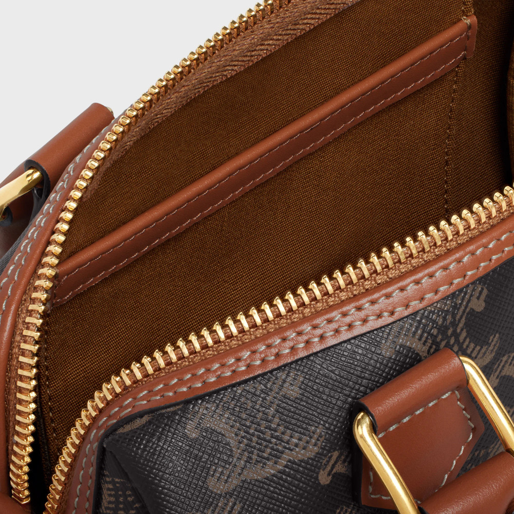 Small Boston In Triomphe Canvas And Calfskin Small Boston In Triomphe Canvas And Calfskin