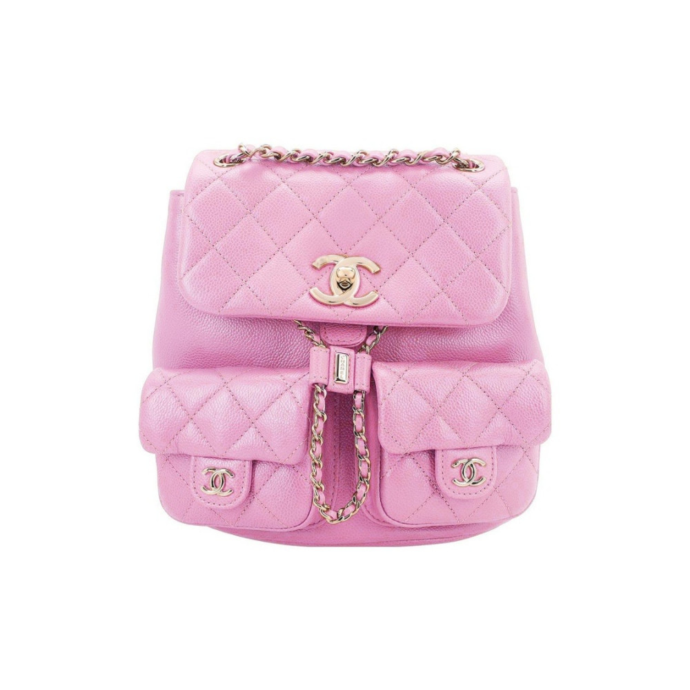 Chanel Grained Calfskin Backpack Lilac