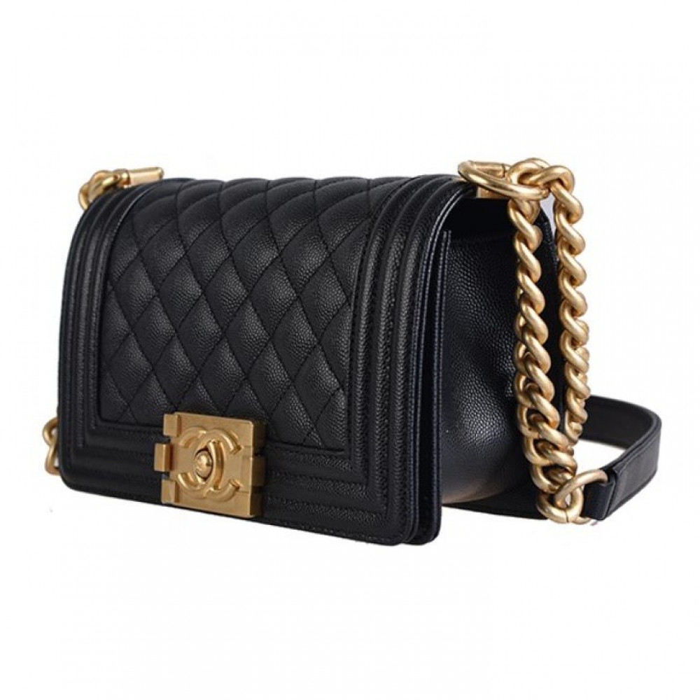 Grained Calfskin Boy Chanel Handbag