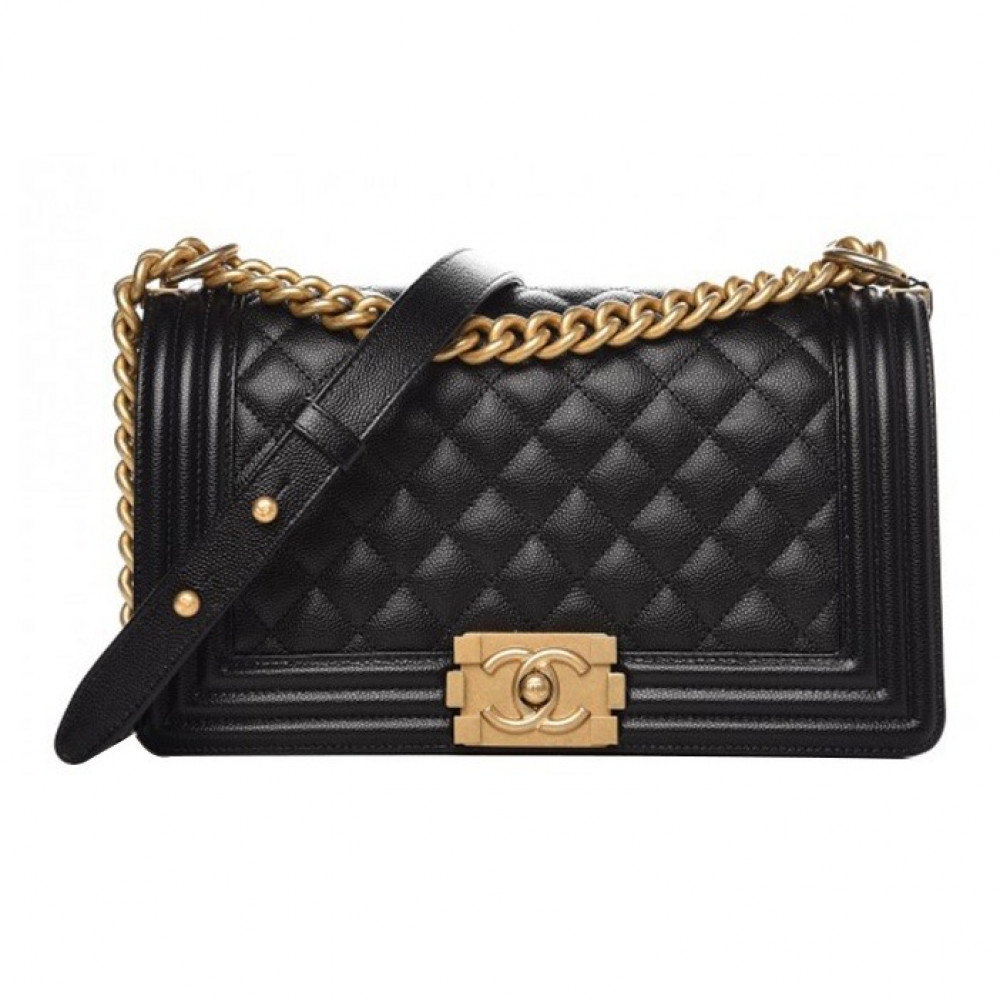 Grained Calfskin Boy Chanel Handbag