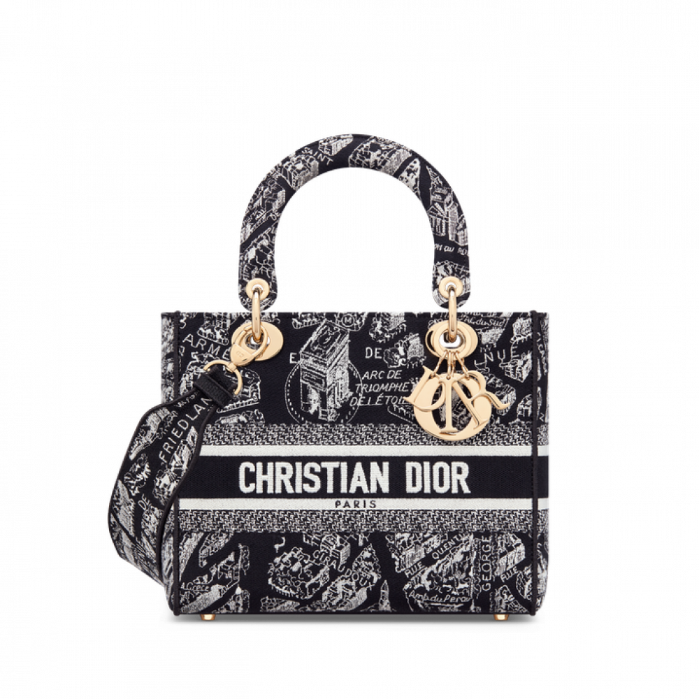 Medium Lady D-Lite Bag Embroidery
