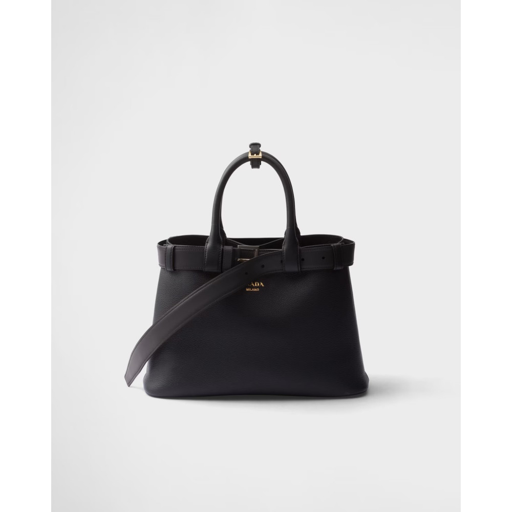 Prada Buckle Small Leather Band Handbag