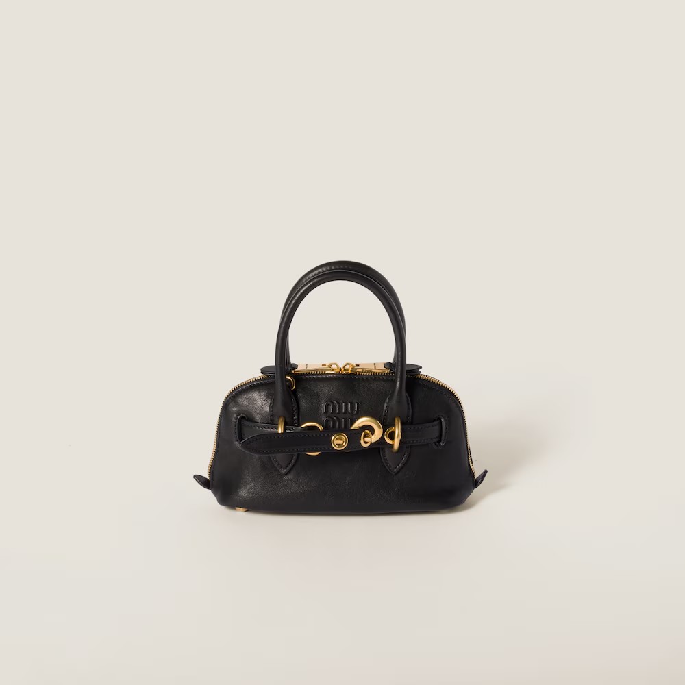 Mini Handbag In Aventure Nappa Leather Black