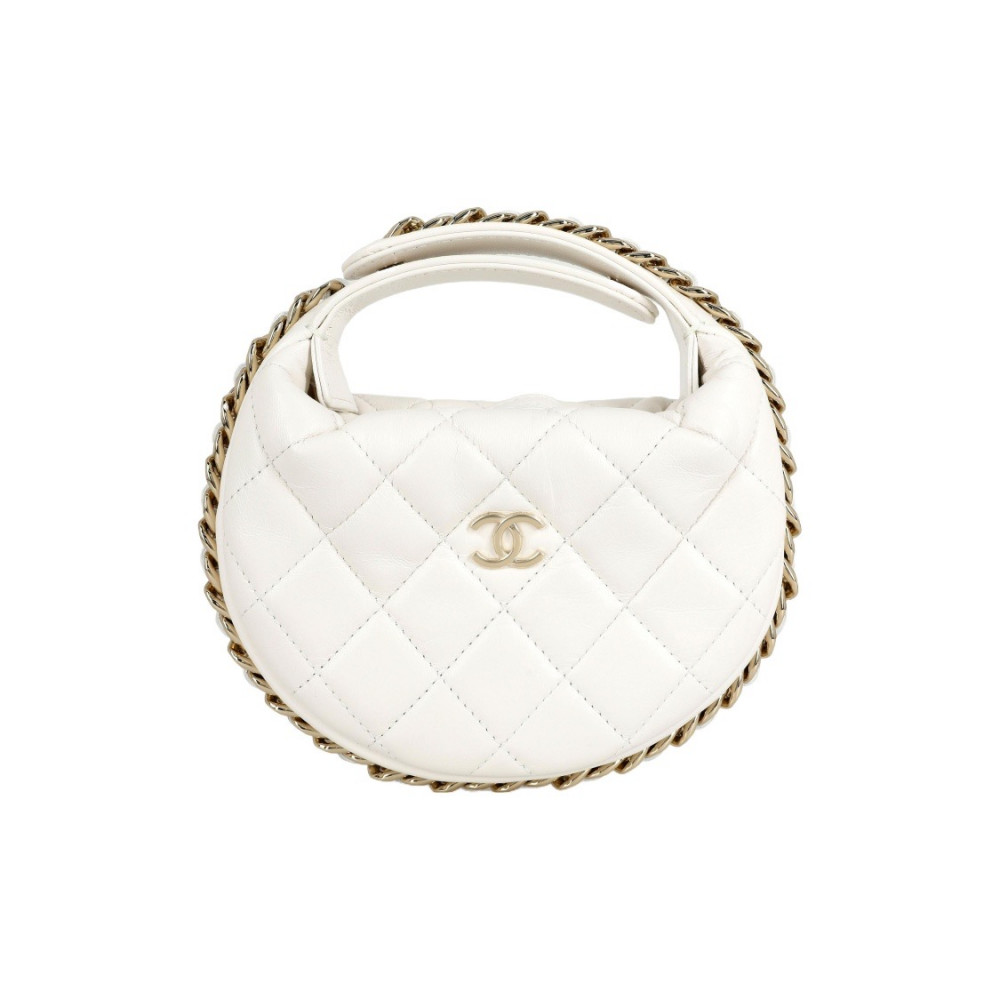 Chanel 23C Pouch Evening Bag White