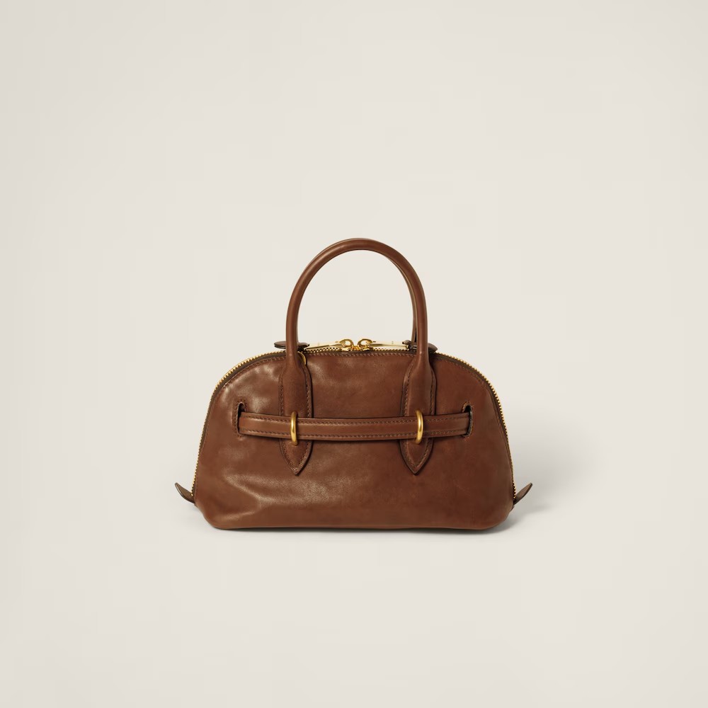 Aventure Nappa Leather Handbag Oak Color