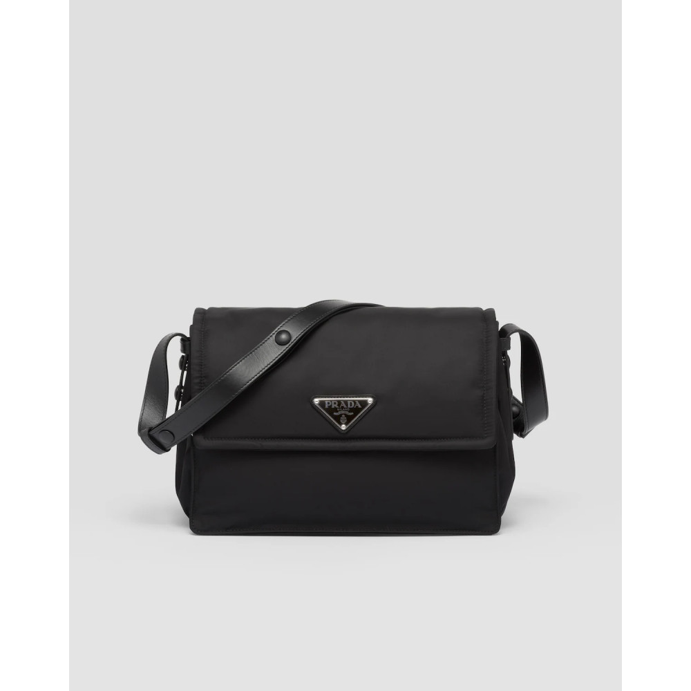 Medium-Sized Padded Re-Nylon Shoulder Bag