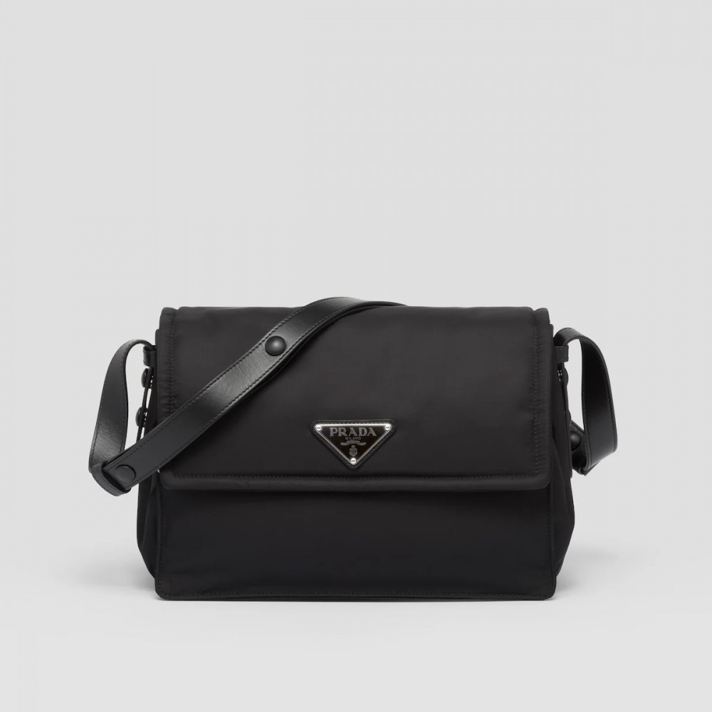 Medium-Sized Padded Re-Nylon Shoulder Bag