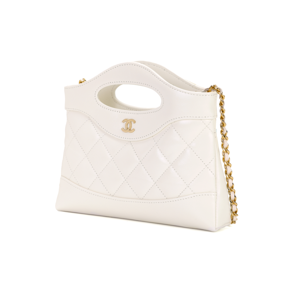 Chanel 31 Nano Mini Shopping Bag White