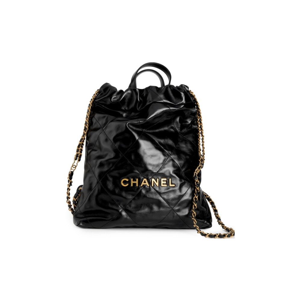Chanel Large Back Pack  22Handbag Black