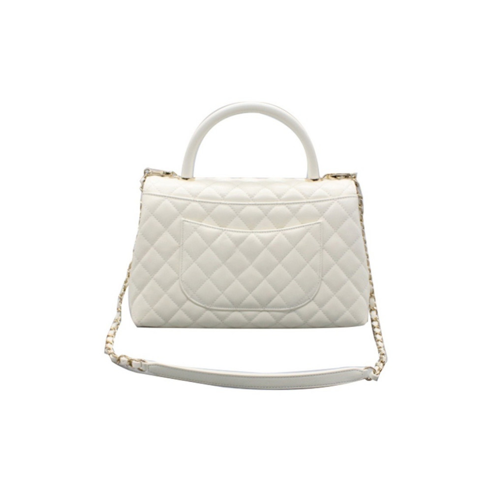 Chanel Classic Caviar Cocohandle White