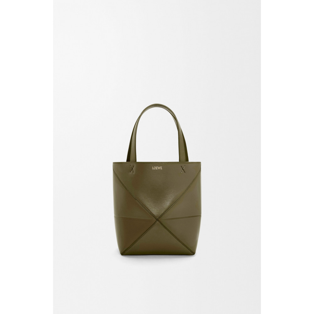 Mini Puzzle Fold Tote In Shiny Calfskin