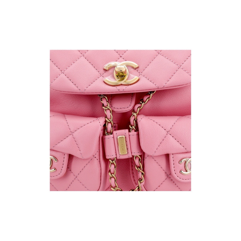 Chanel Grainer Shiny Calfskin Backpack  Pink